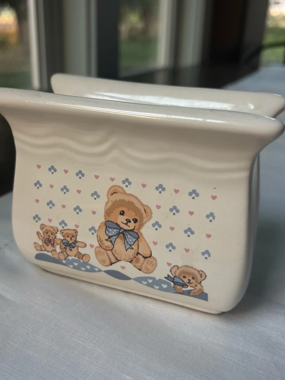 Vintage 1980s “Theodore Country Bear”Napkin Holder Decor Cottagecore Heirloom